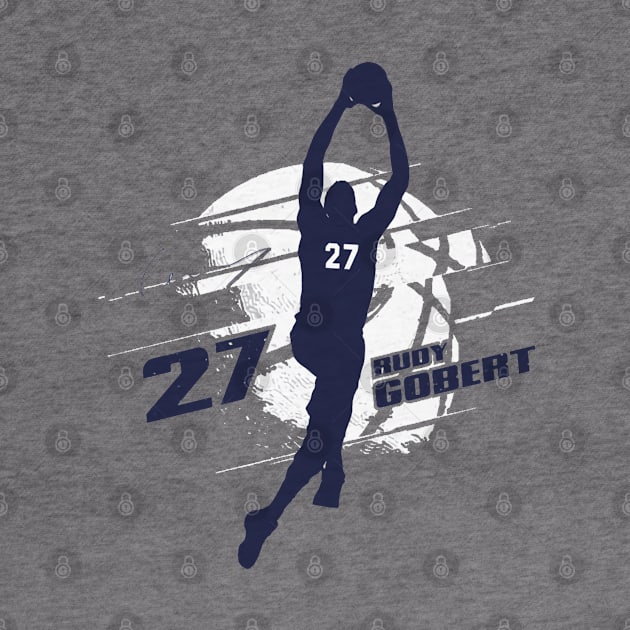 Rudy Gobert Minnesota Silhouette by danlintonpro